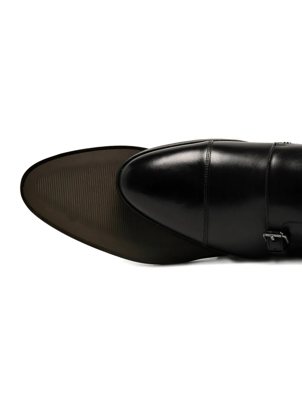Joop! double-buckle leather monk shoes 900 BLACK