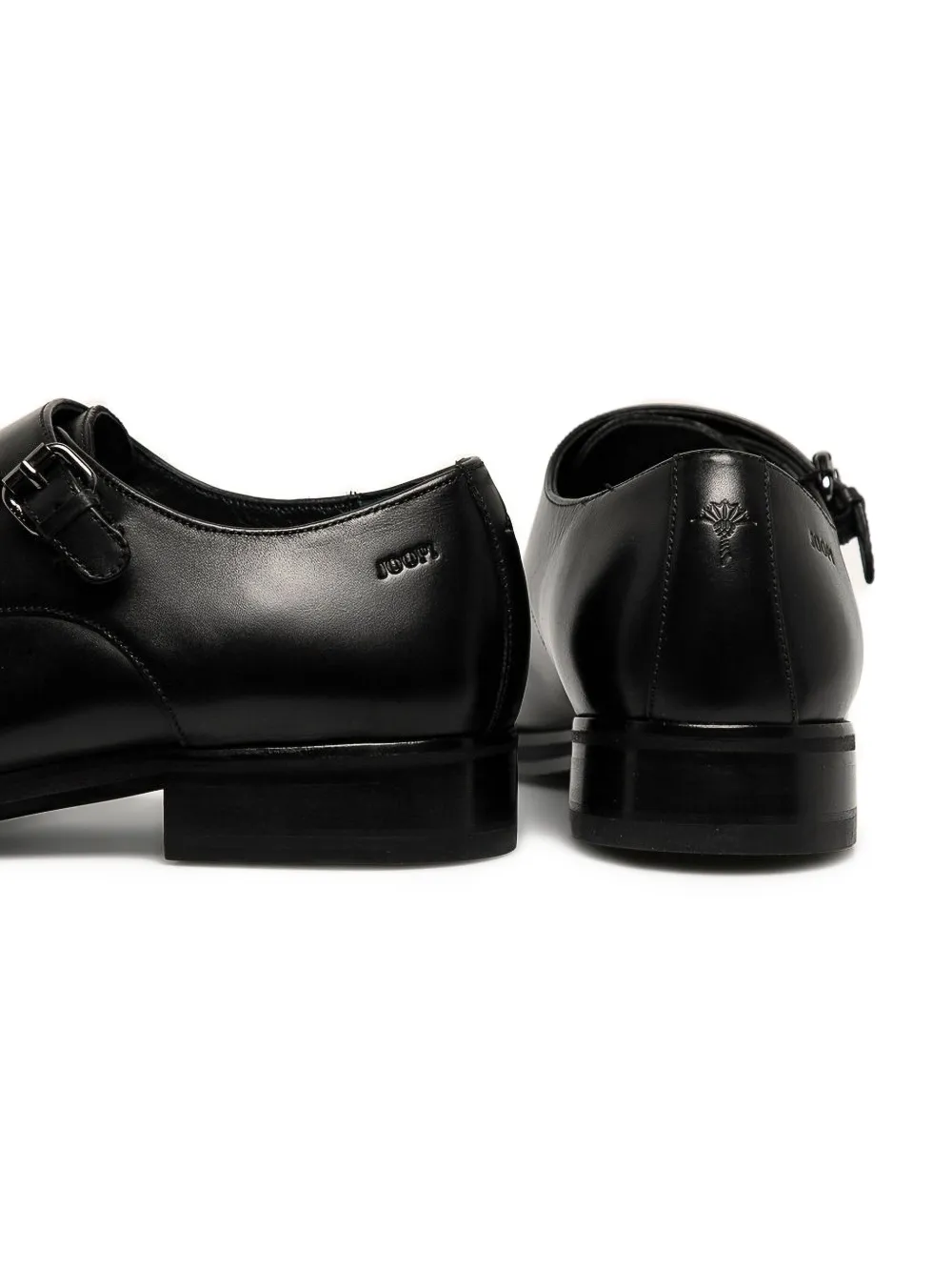 Joop! double-buckle leather monk shoes 900 BLACK