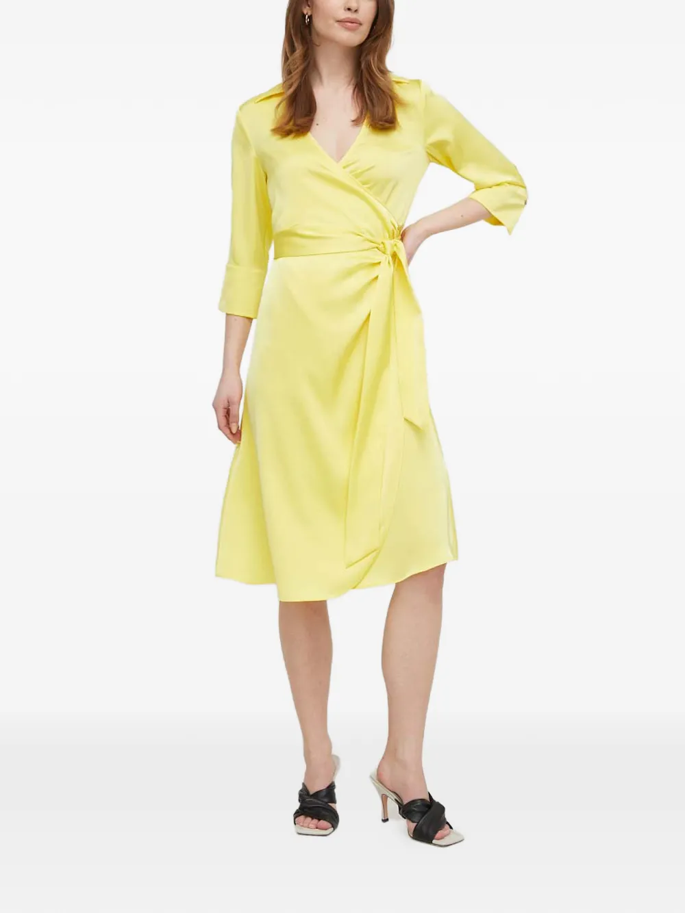 Joop! V-neck tie midi dress - Giallo