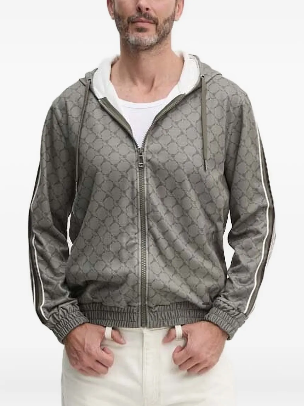 Joop! logo-pattern hoodie | Green | Image 1