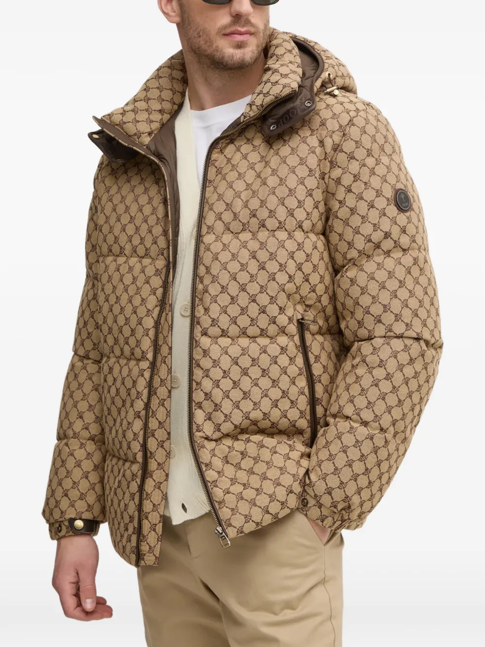 patterned hooded jacket