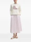 Joop! striped elastic-waistband midi skirt - Pink