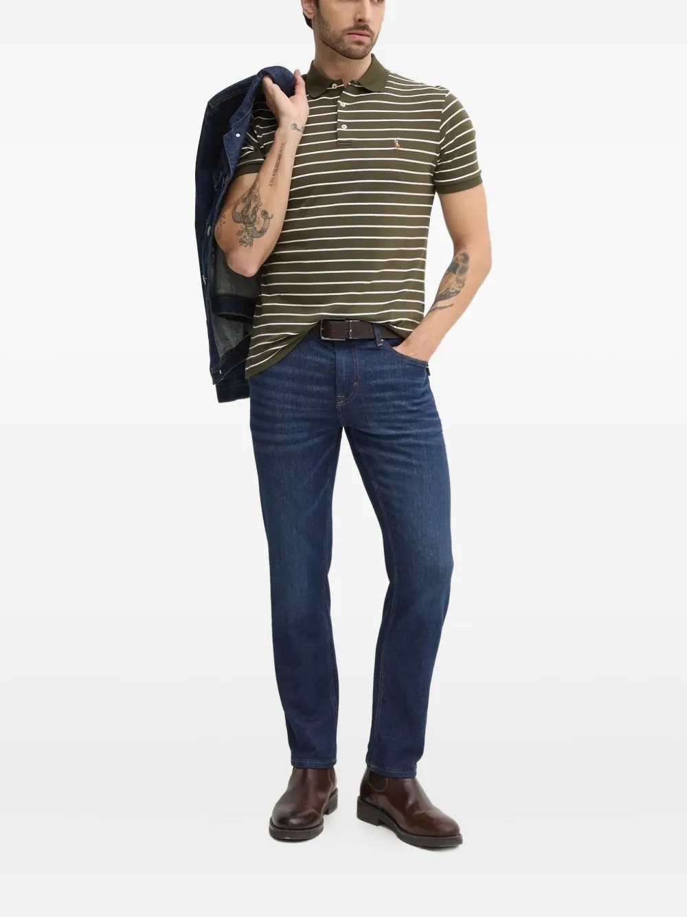 Joop! Mitch contrast-stitch jeans Blauw