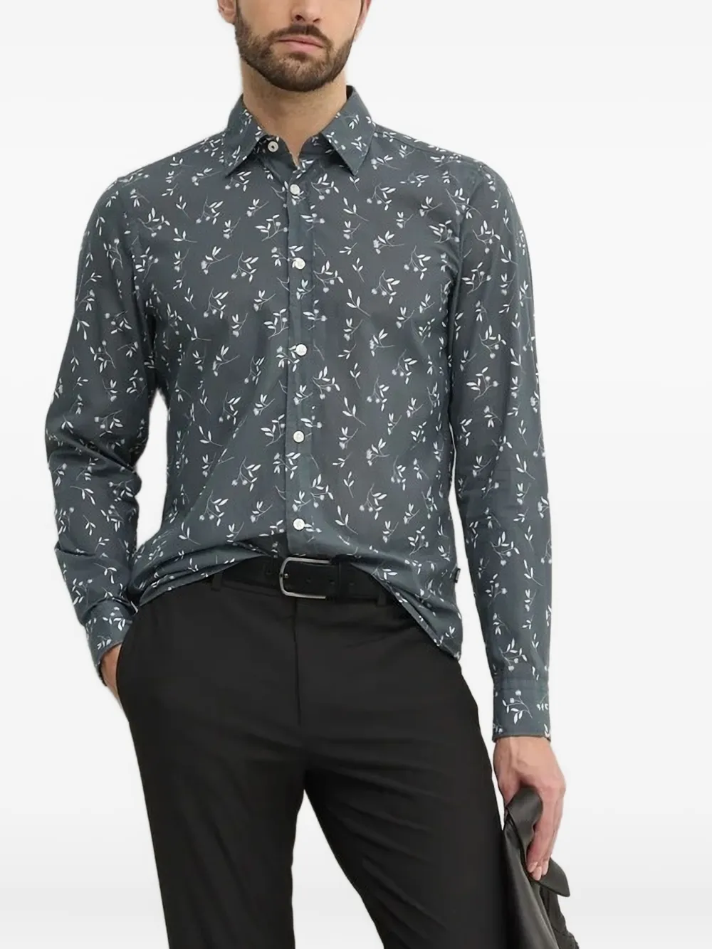 Joop! floral-print shirt Blauw