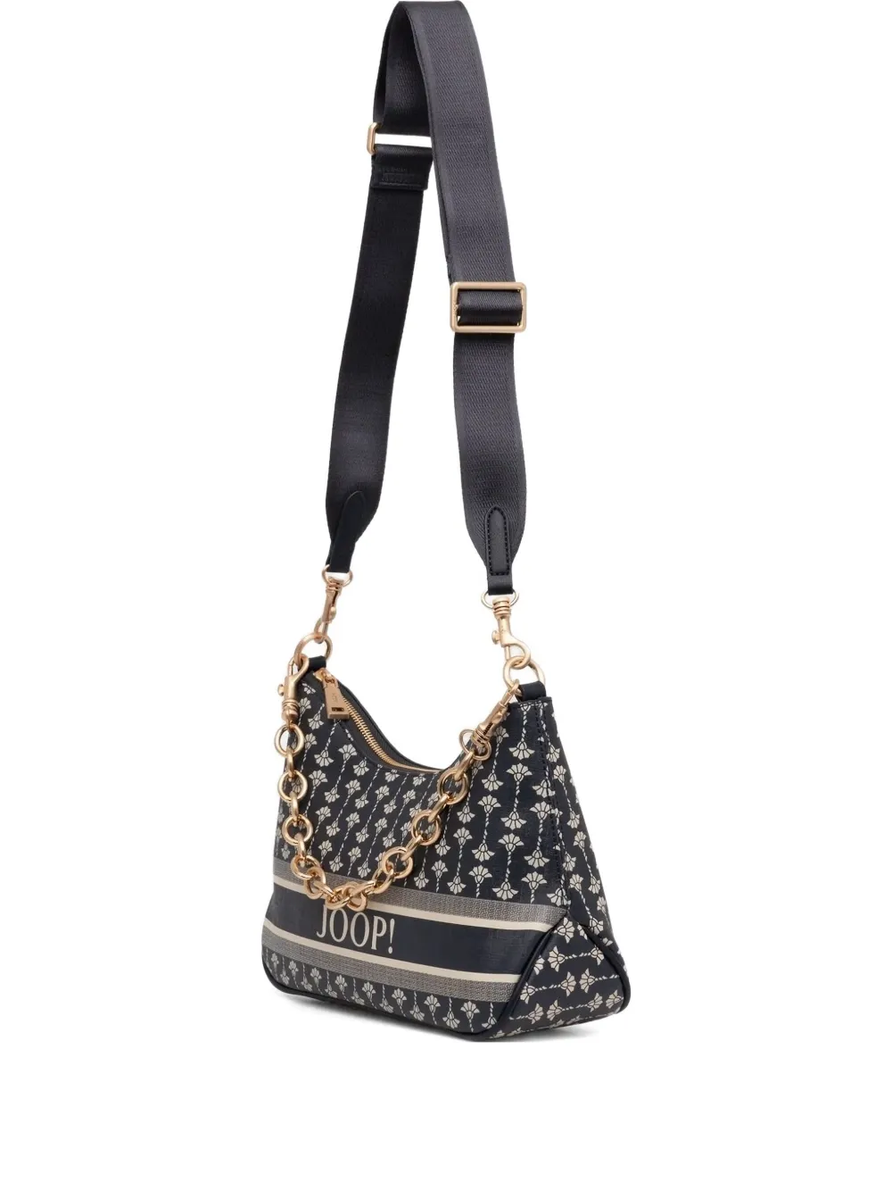 Joop! chain-embellished monogram shoulder bag Blauw