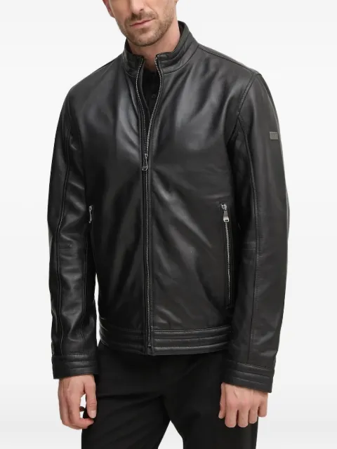 Joop! leather zip-fastening jacket