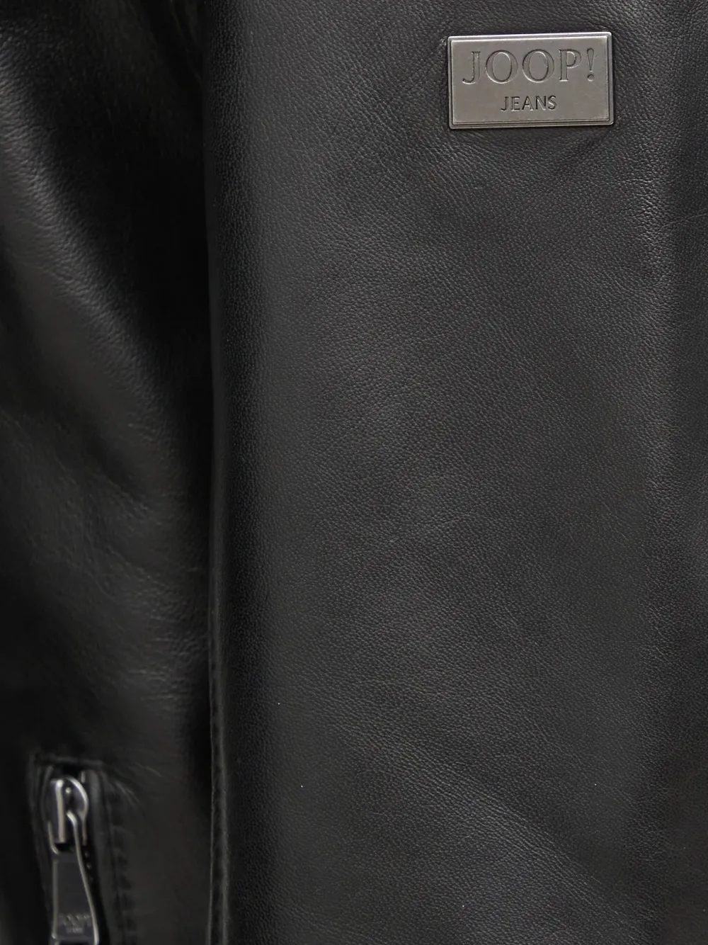 Joop! Leren jack met ritssluiting Zwart