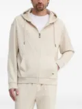 Joop! embossed-pattern zip-up hoodie - Neutrals