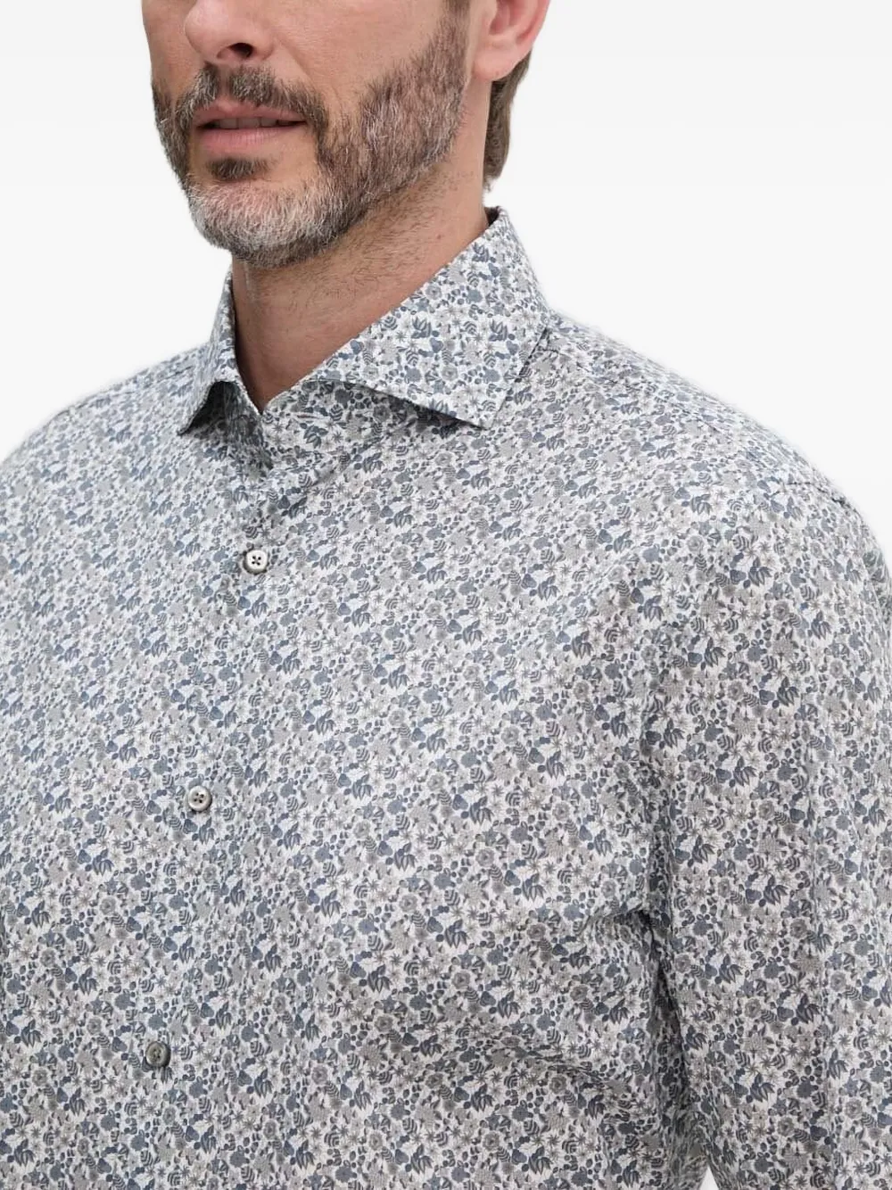Joop! Overhemd met bloemenprint Grijs