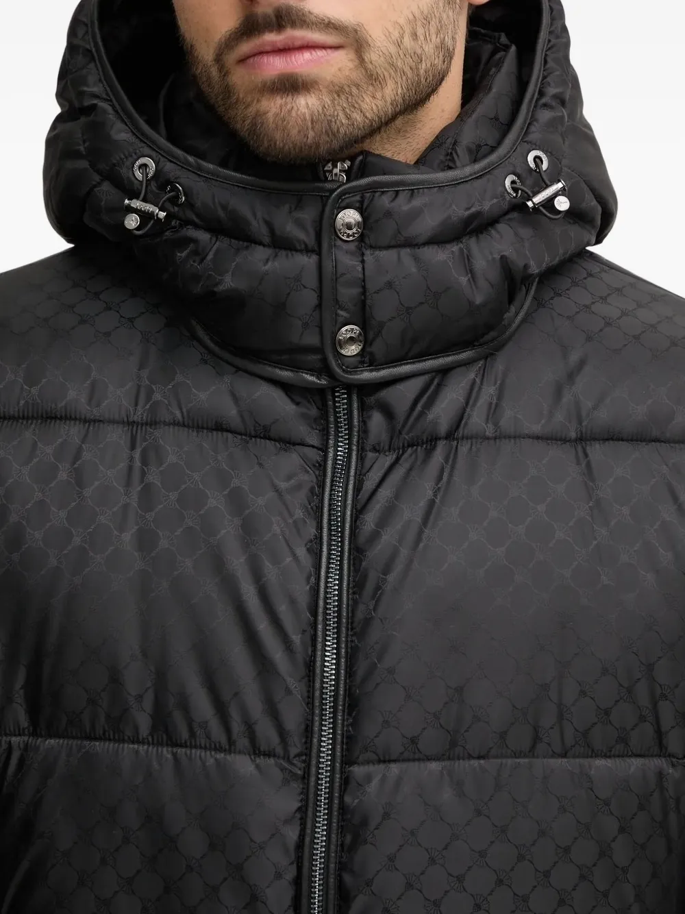 Joop! Gewatteerd jack met monogram Zwart