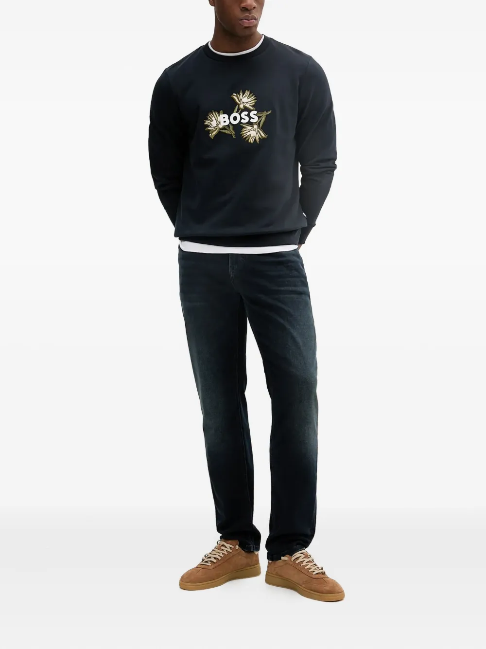 Joop! Jeans met logoplakkaat - Blauw