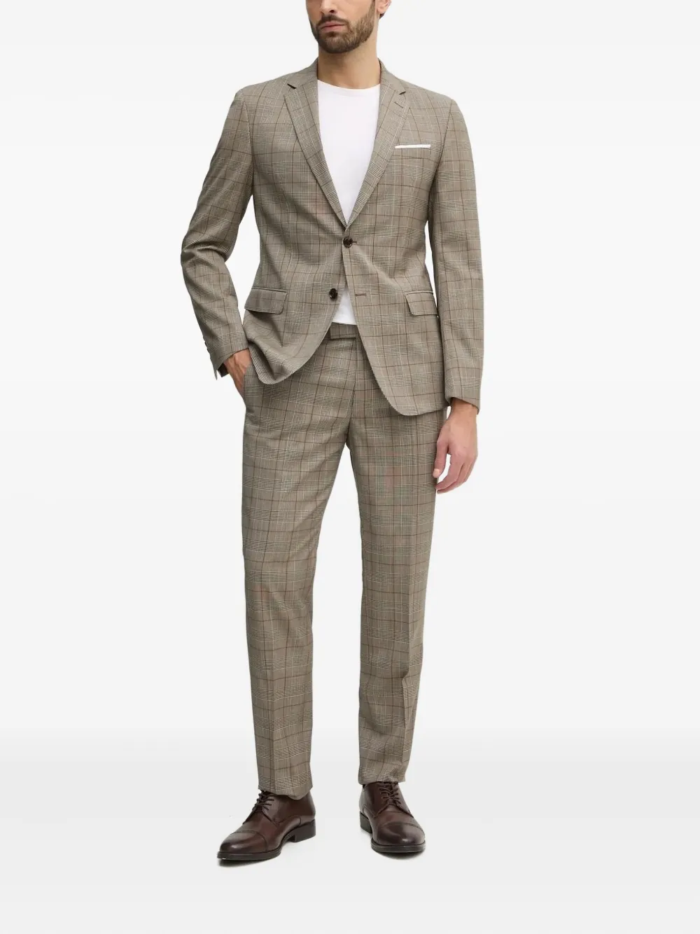 Joop Herby-blayr Modular Checked Two-button Suit In Black