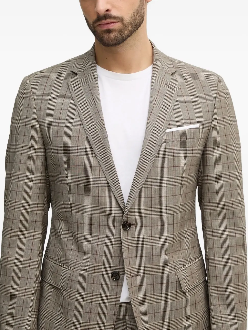 Joop Herby-blayr Modular Checked Two-button Suit In Black