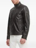 Joop! zip-fastening leather jacket - Black