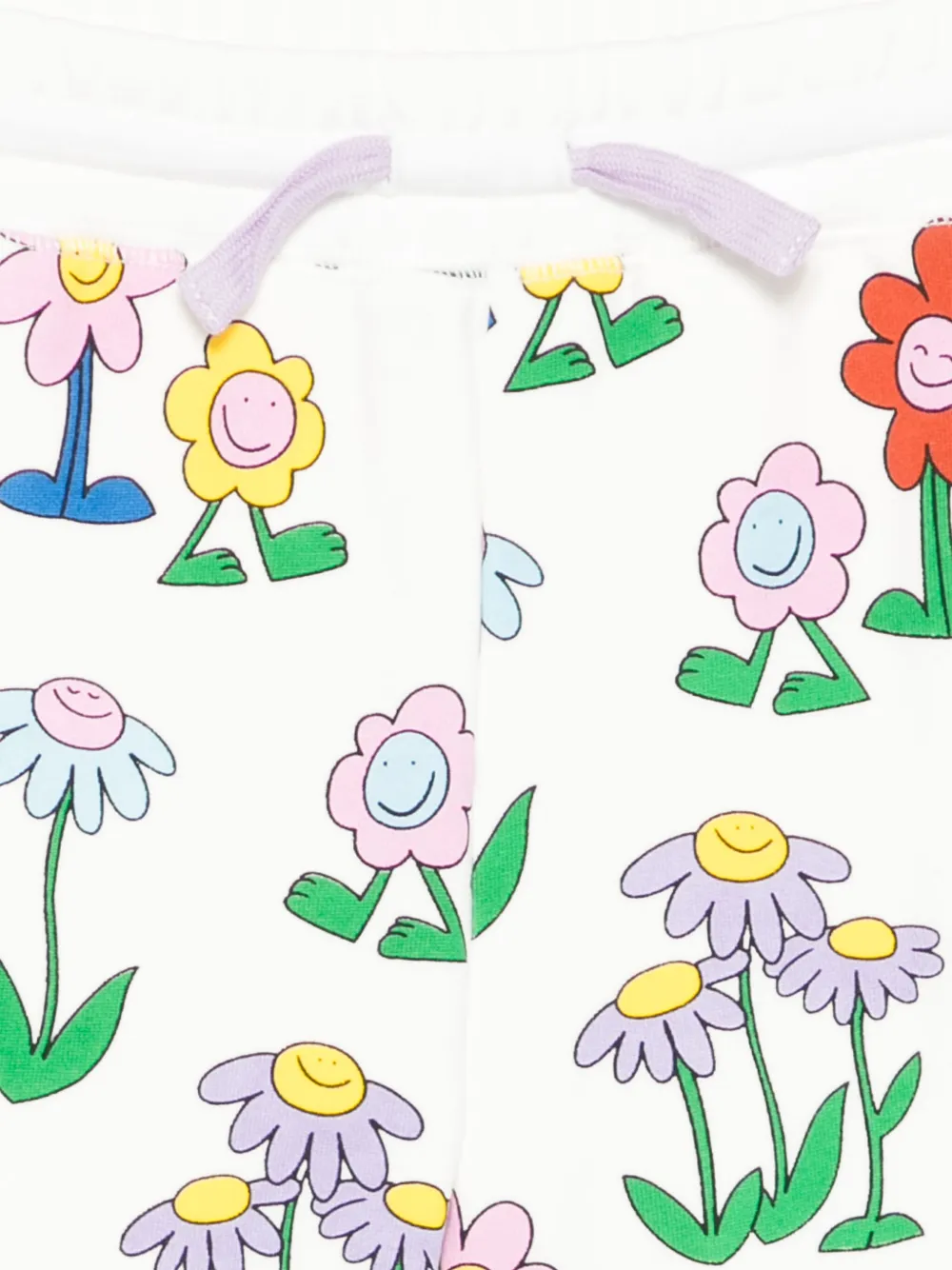 Stella McCartney Kids Broek met trekkoord en bloemenprint Wit