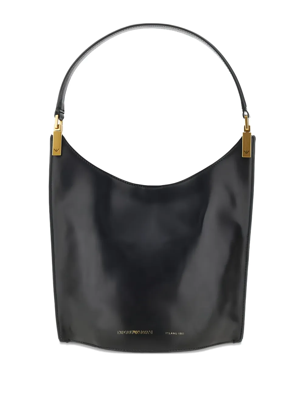 Emporio Armani Leren schoudertas Zwart