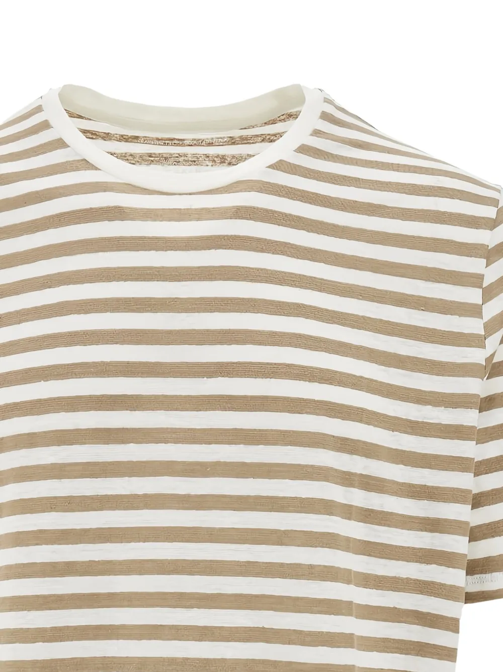 Majestic Filatures striped crew-neck T-shirt Beige