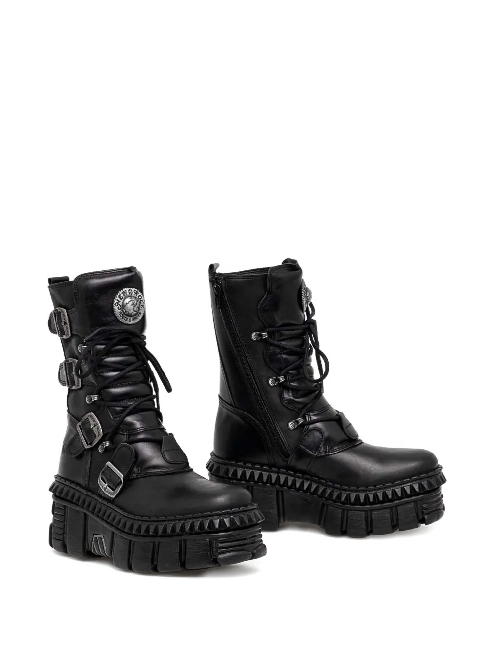 NEW ROCK buckle platform boots Zwart