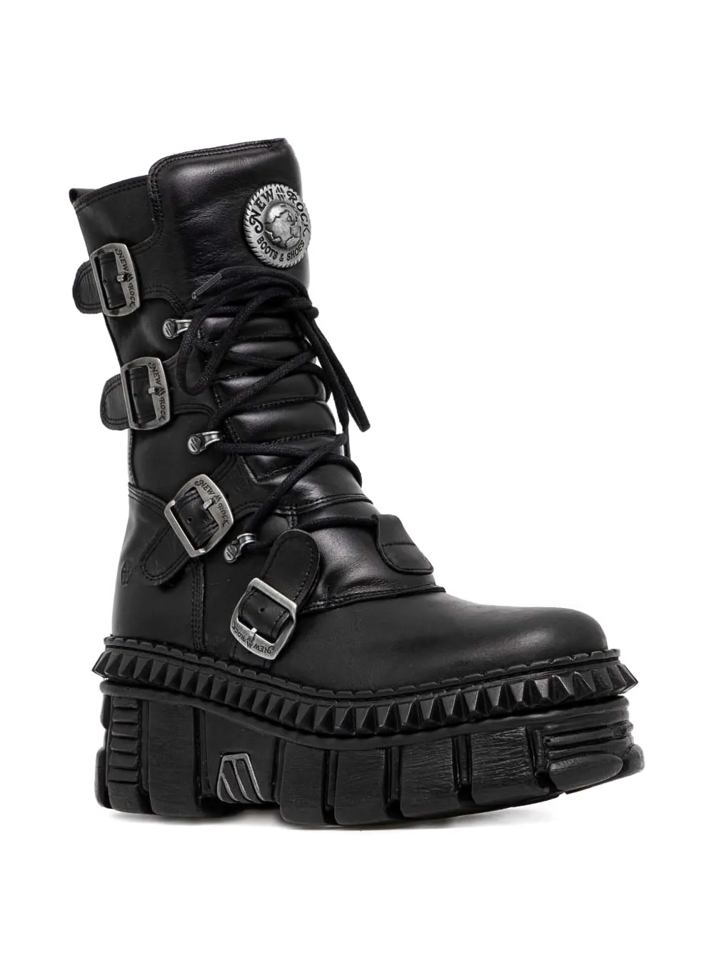 NEW ROCK buckle platform boots Zwart