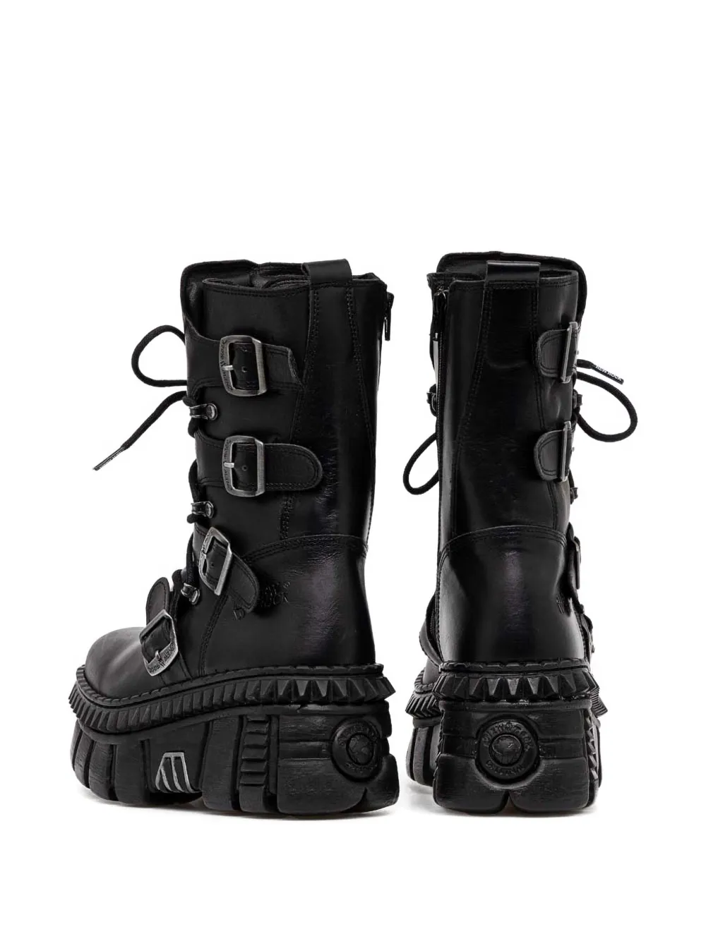 NEW ROCK buckle platform boots Zwart