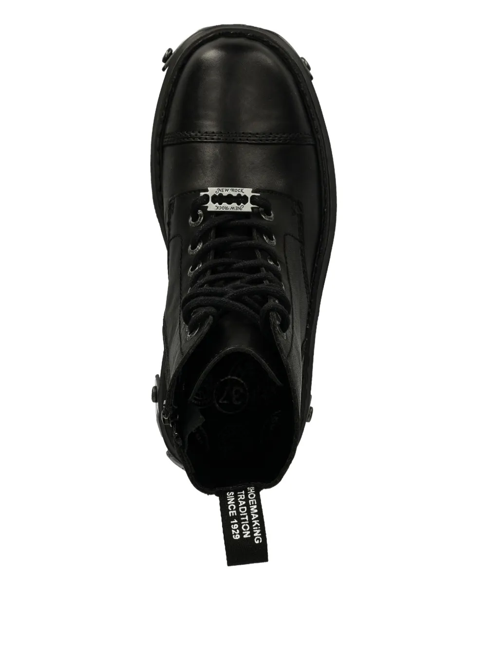 NEW ROCK lace-up platform combat boots Black