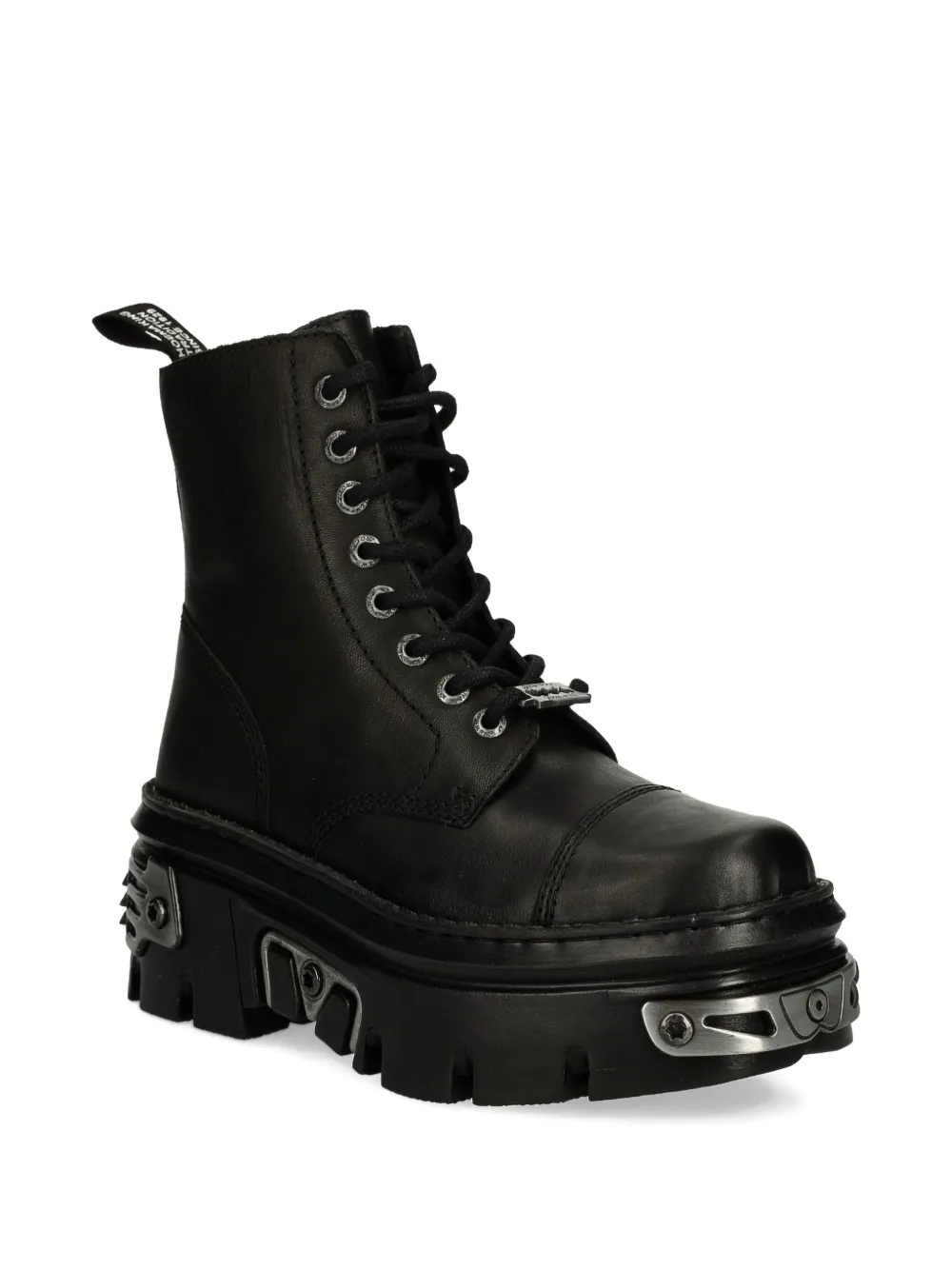 NEW ROCK lace-up platform combat boots Black