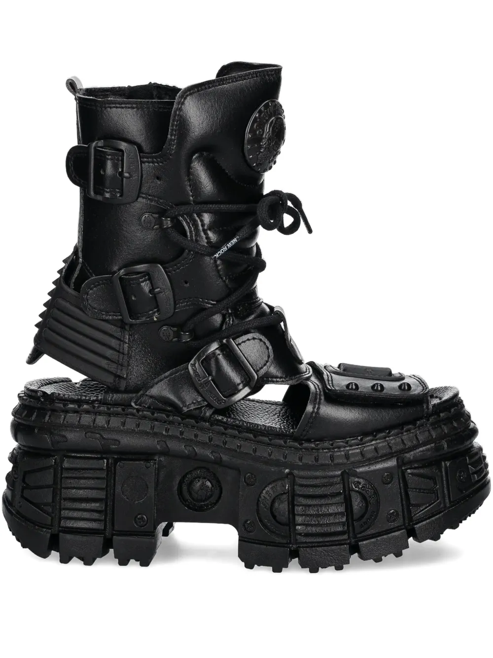 NEW ROCK Tank M-BIOS107-V3 lace-up platform sandals Black