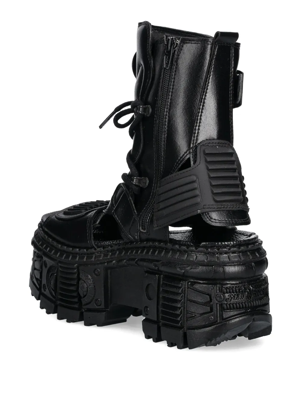 NEW ROCK Tank M-BIOS107-V3 lace-up platform sandals Black