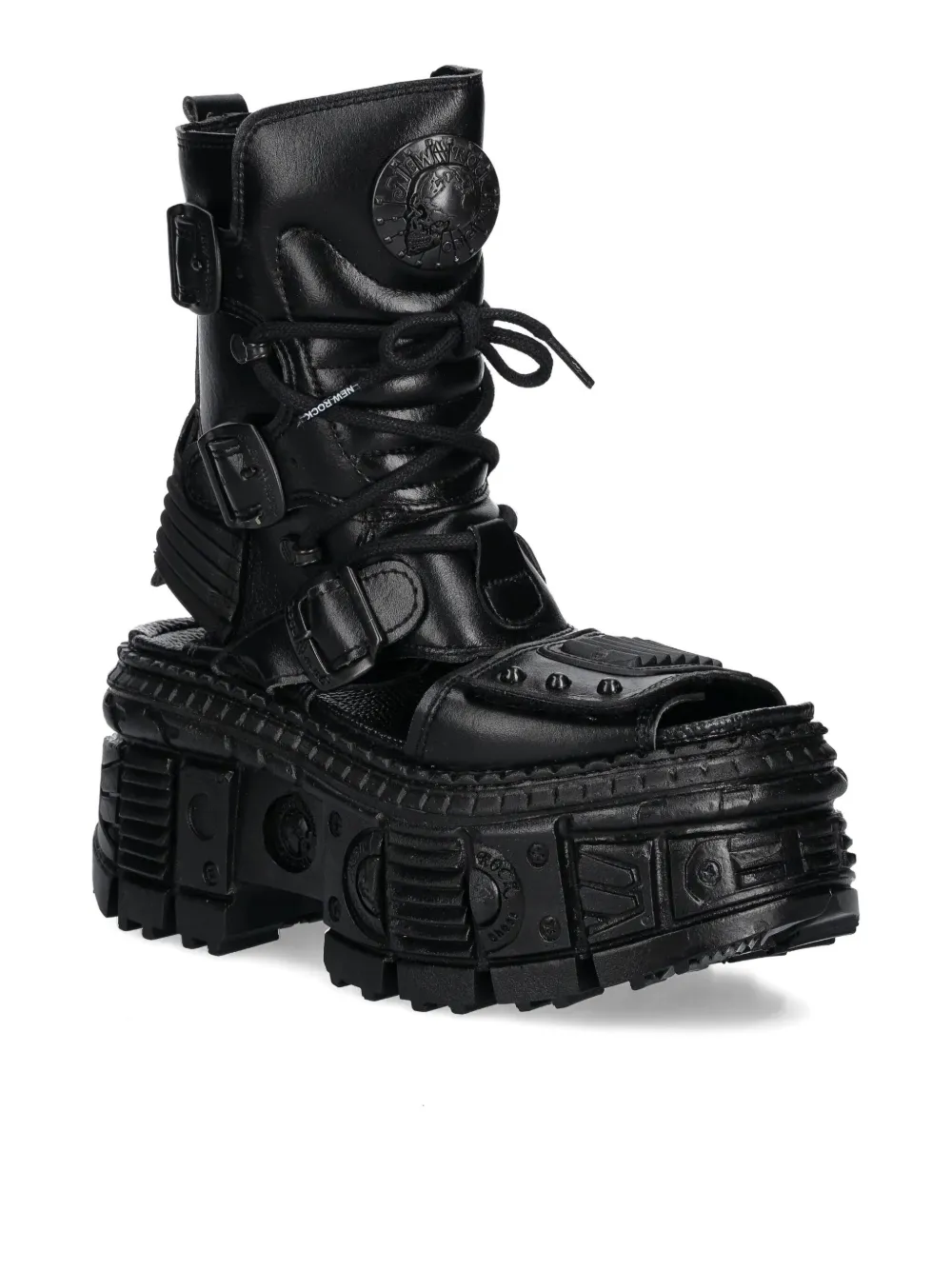 NEW ROCK Tank M-BIOS107-V3 sandalen met plateauzool - Zwart