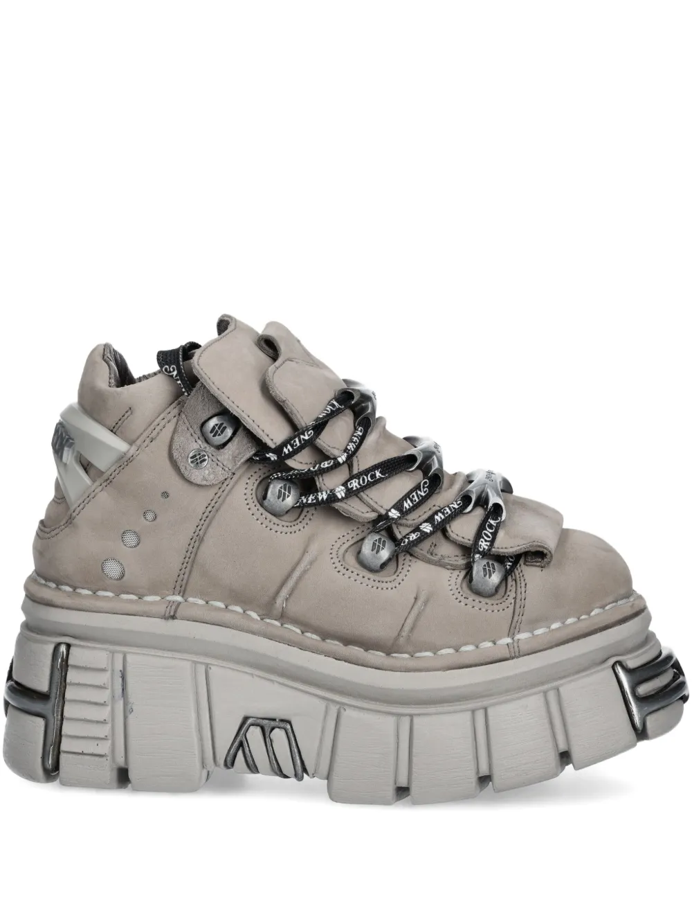 New Rock Lace-up Platform Sneakers In Neutral