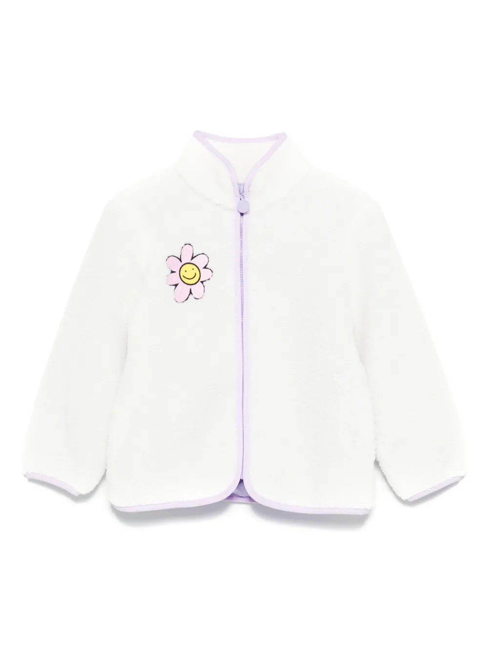 Stella McCartney Kids Fleece jack met geborduurde bloe Wit