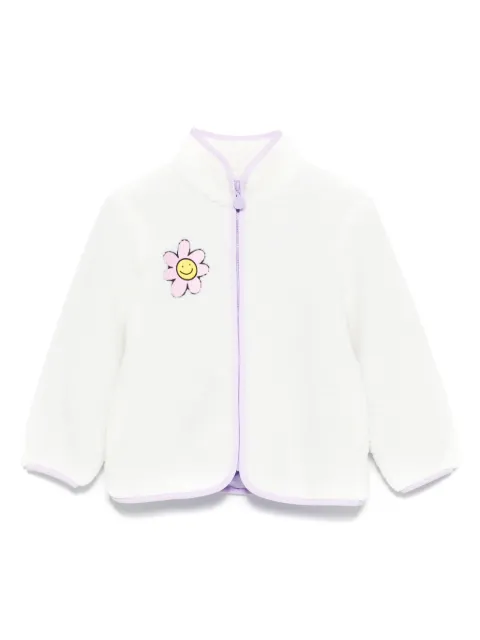 Stella McCartney Kids flower-embroidered fleece jacket