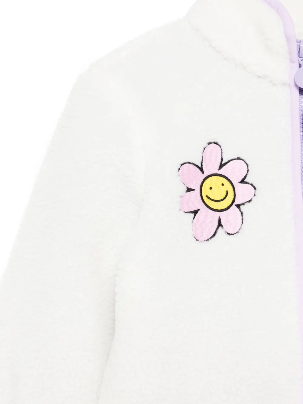 Stella McCartney Kids Fleece jack met geborduurde bloemen Wit