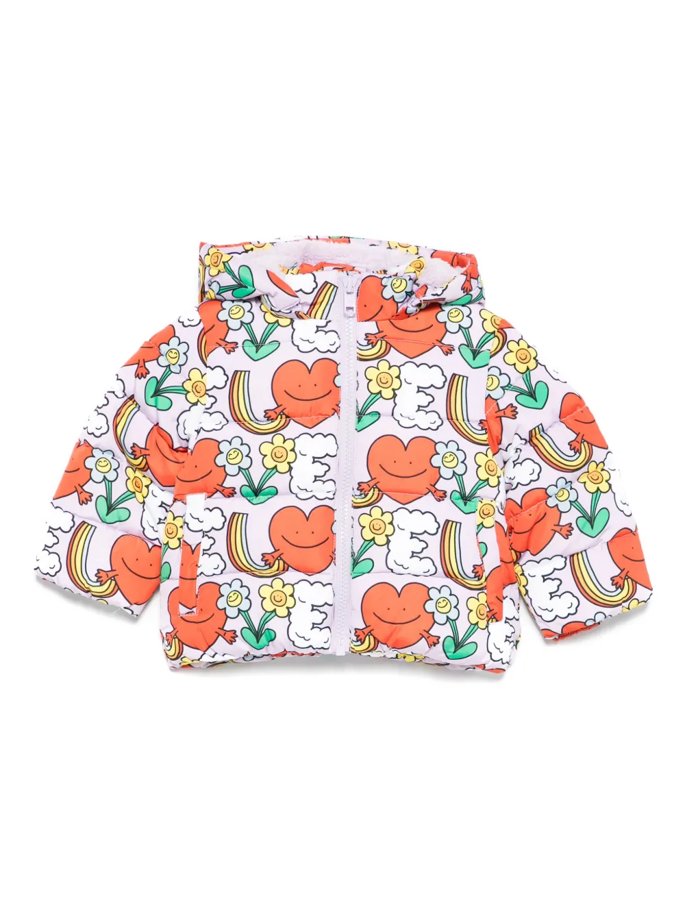 Stella McCartney Kids Donsjack met grafische print Paars