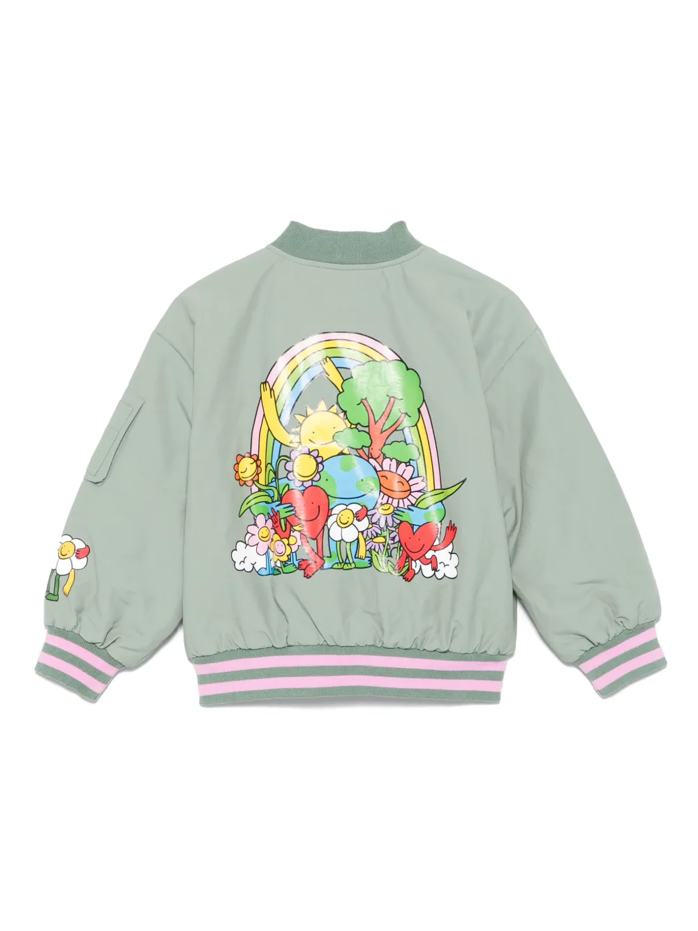 Stella McCartney Kids Bomberjack met print Groen