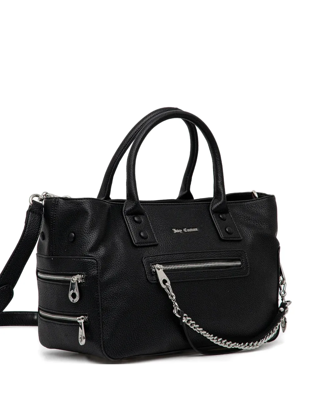 chain-embellished tote bag