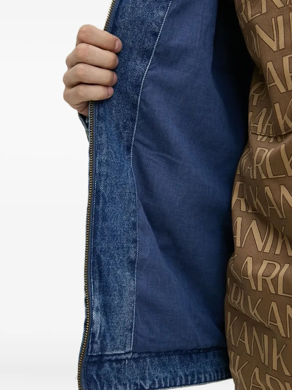 karl kani Denim jack Blauw