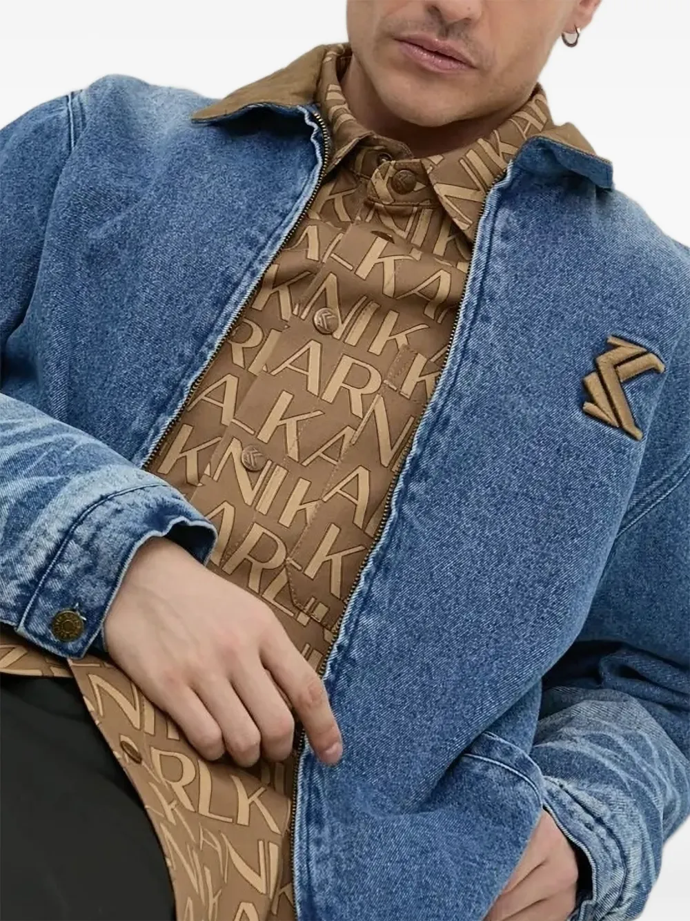 karl kani Denim jack Blauw