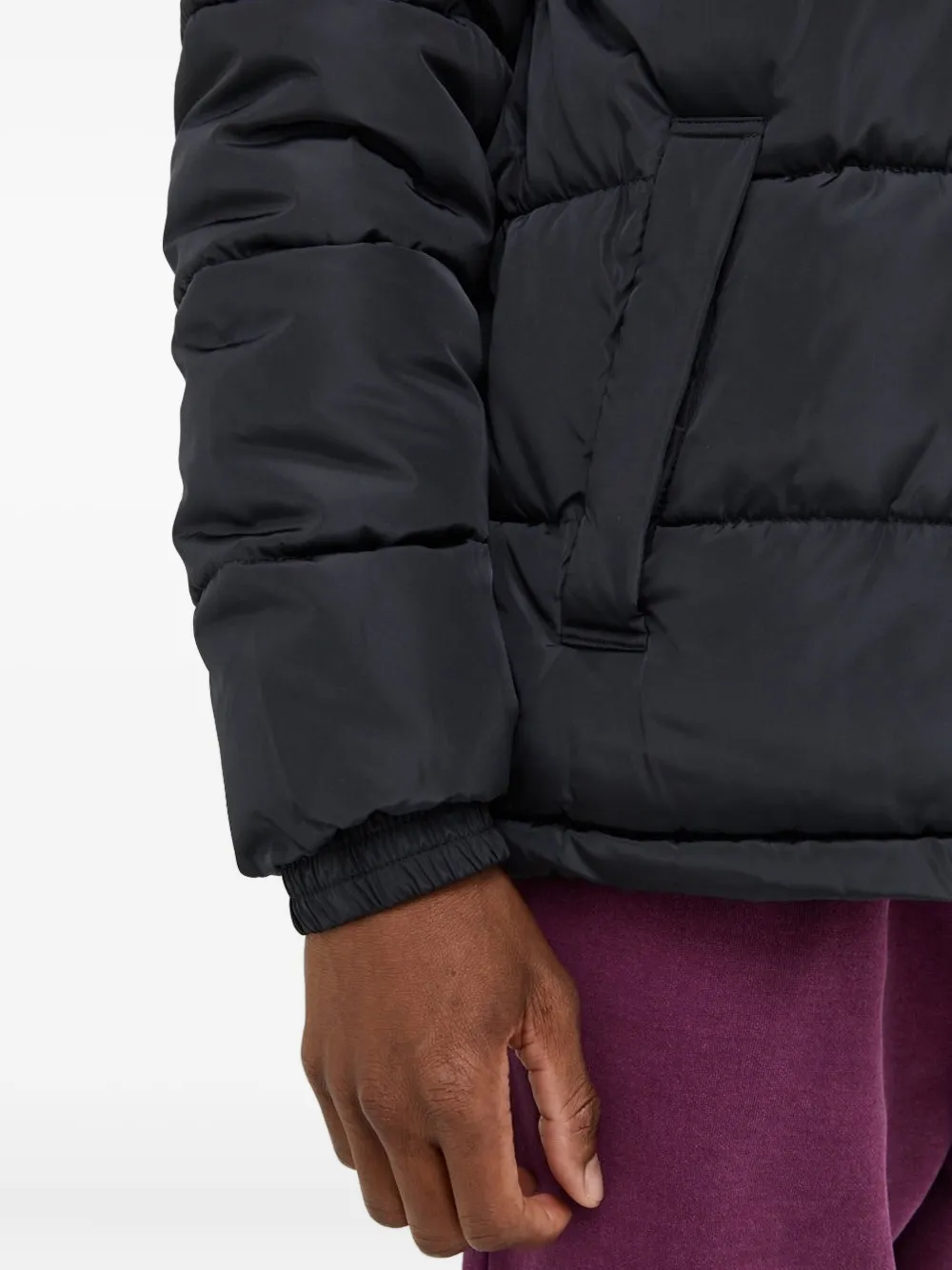karl kani logo-plaque padded jacket Zwart