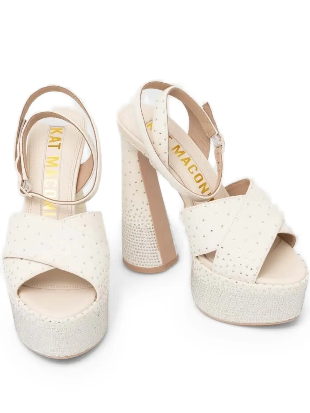 Kat Maconie 150mm Cady  crystal-embellished platform pumps | White | Image 1