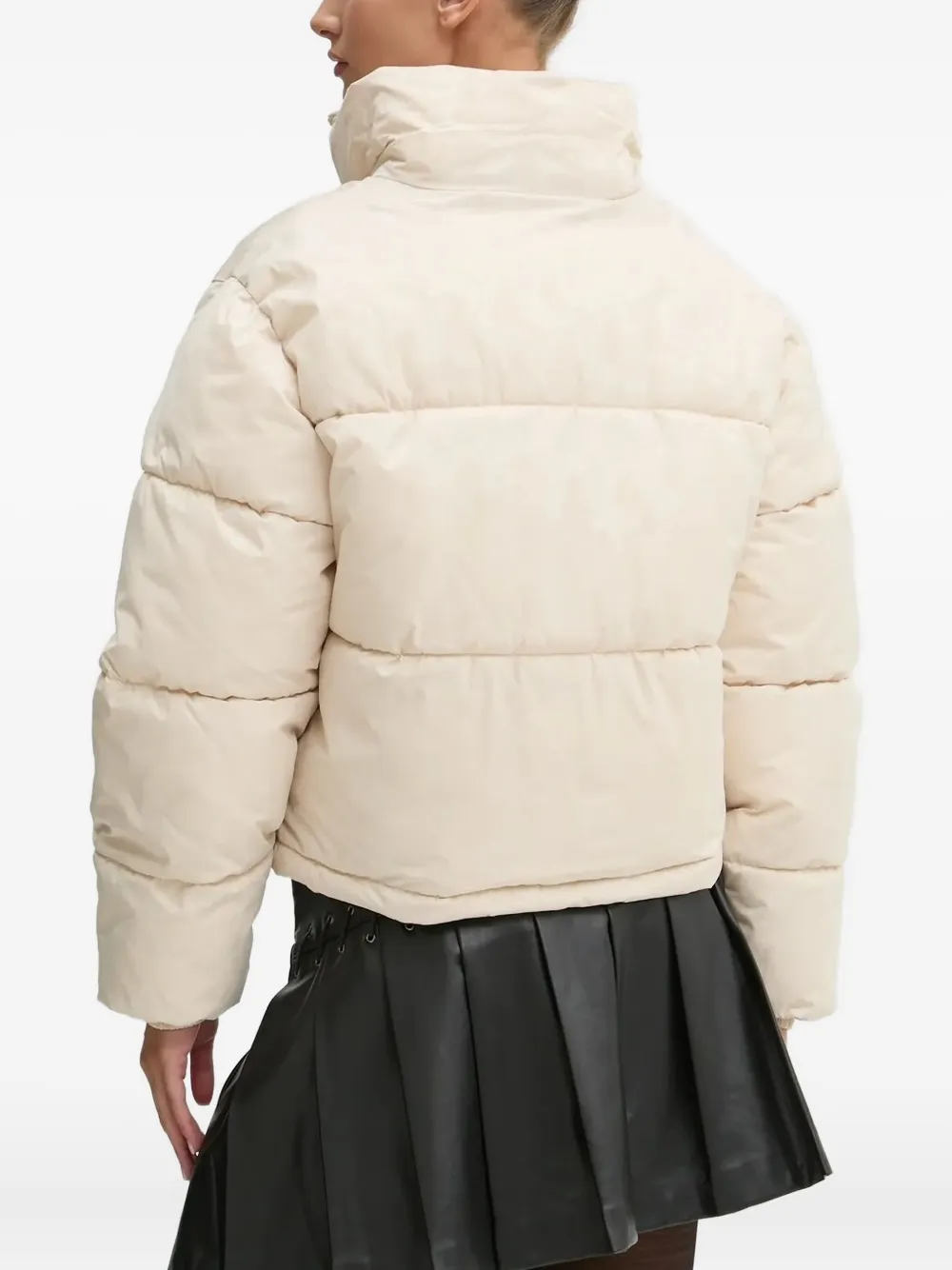 Karl Kani Quilted Logo-embroidered Puffer Jacket In Neutral
