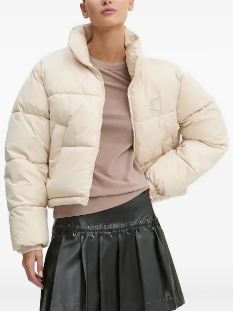 karl kani quilted logo-embroidered puffer jacket