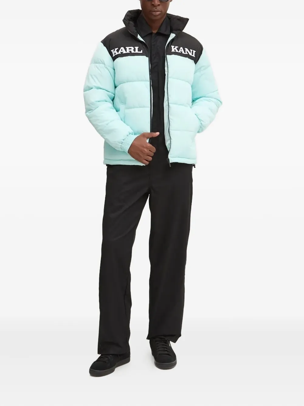karl kani Donsjack met colourblocking Blauw