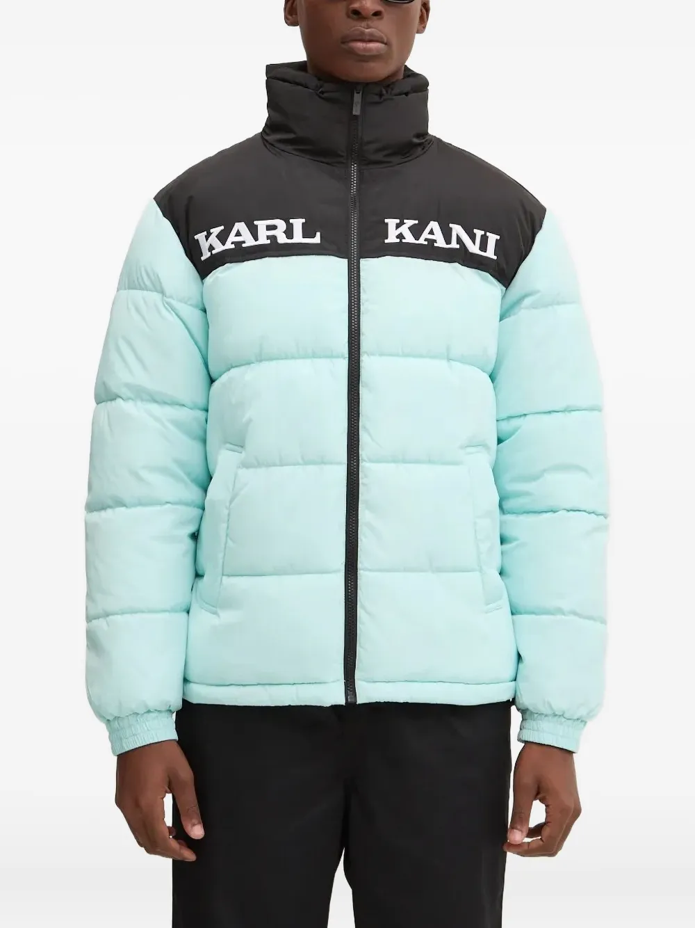 Karl kani Donsjack met colourblocking Blauw