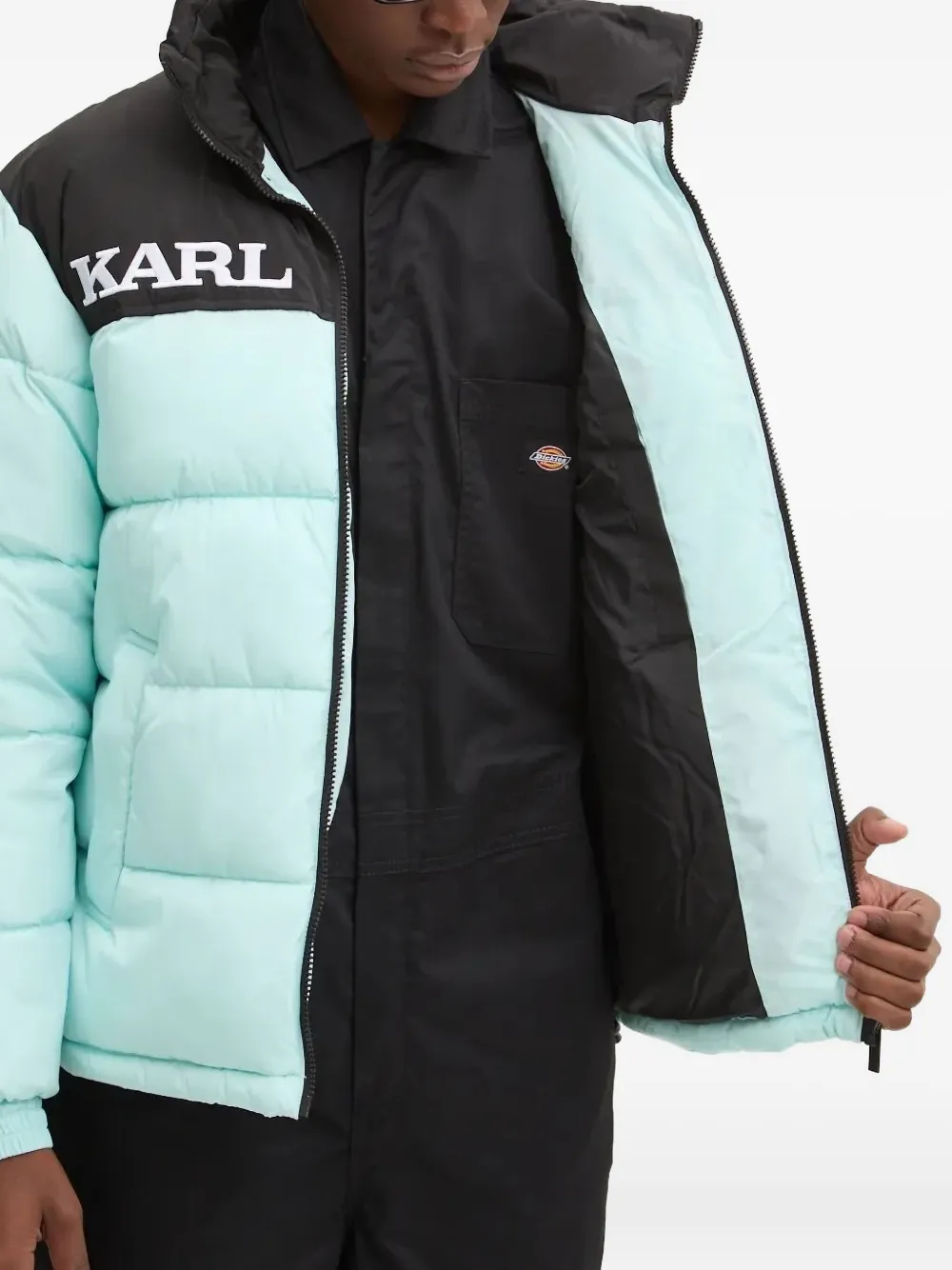 karl kani Donsjack met colourblocking Blauw