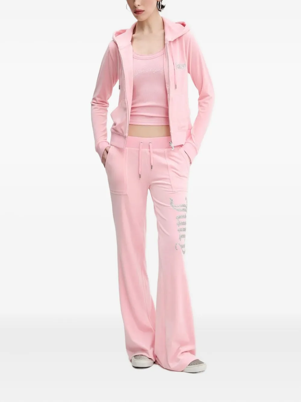 Juicy Couture Hoodie verfraaid met stras - Roze