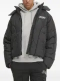 karl kani quilted hooded puffer jacket - Black