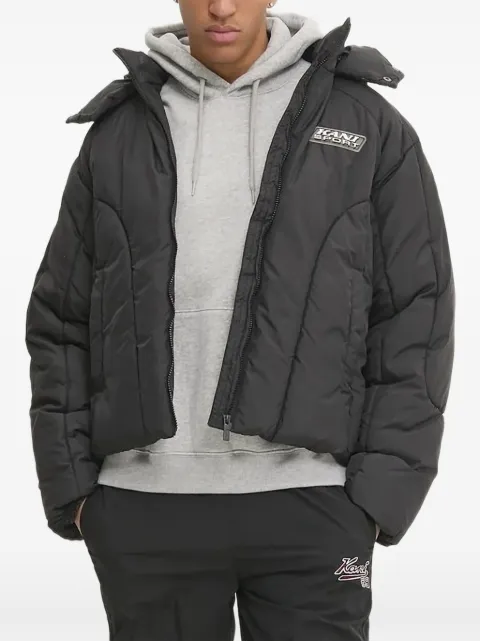 karl kani quilted hooded puffer jacket