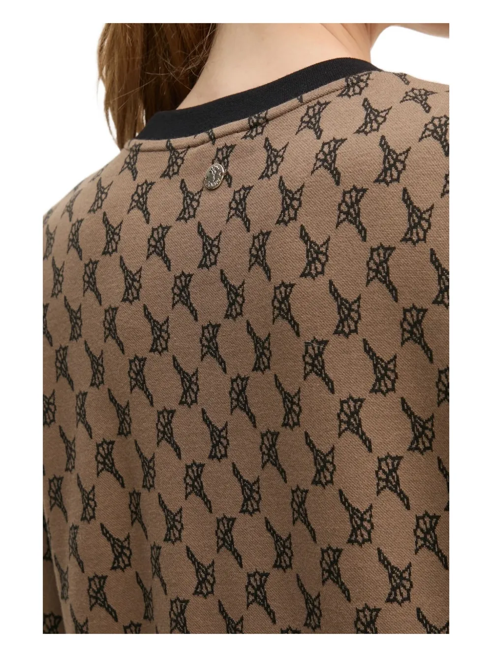 Joop! Sweater met monogramprint Bruin