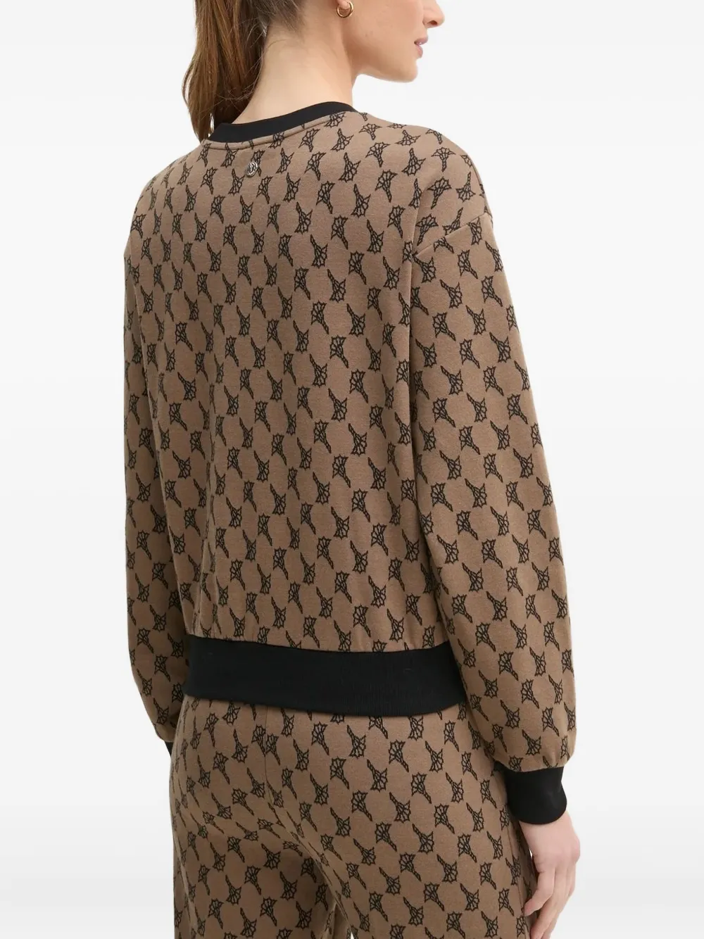Joop! Sweater met monogramprint Bruin